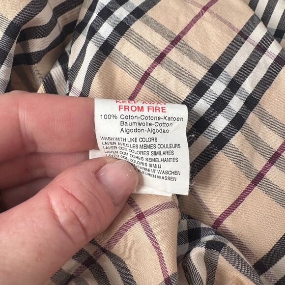 Burberry Kids Girls Beige Check Cotton Blouse Top Size L 12-14 - Picture 2 of 4